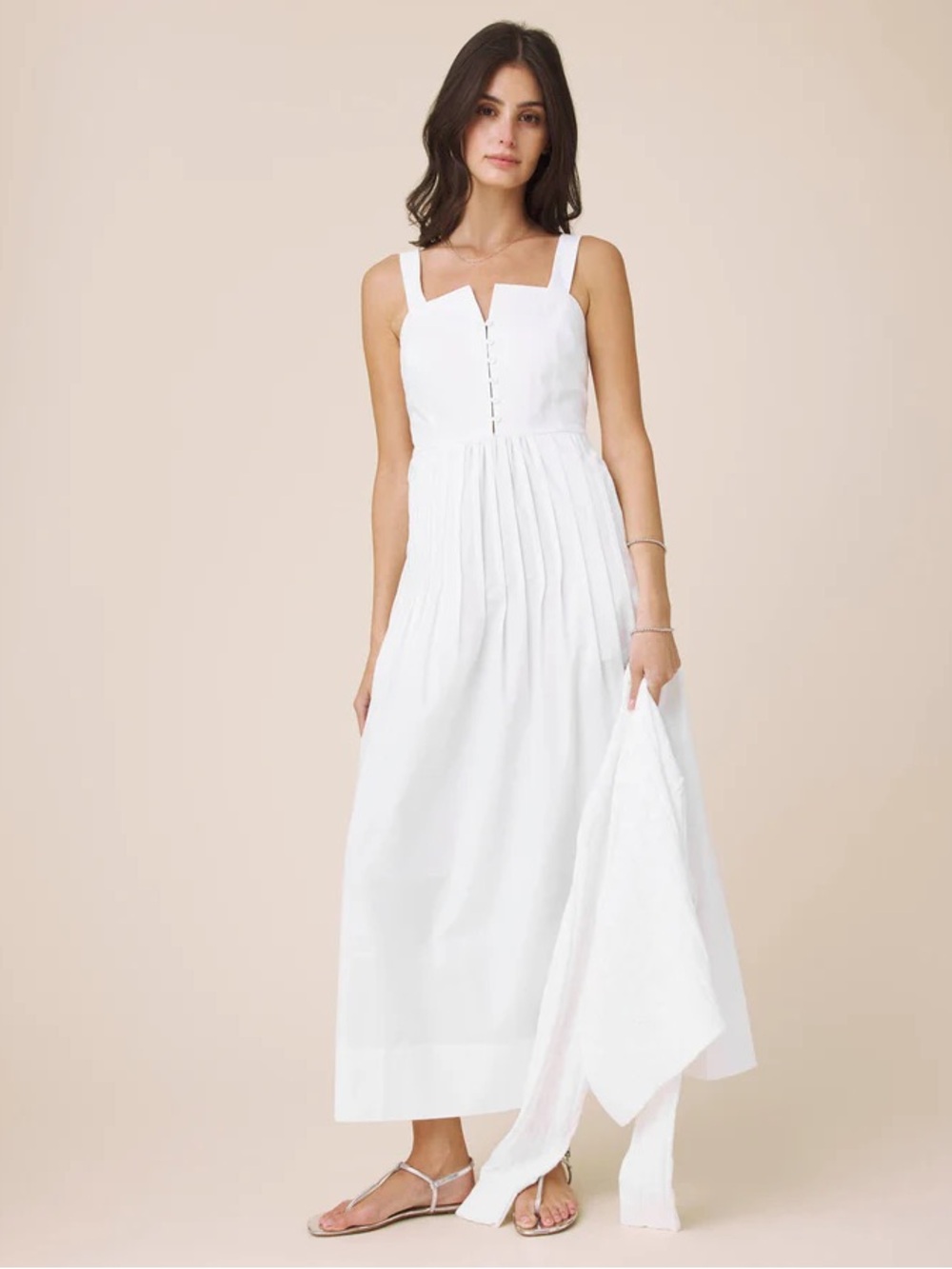 Splendid Maggie Poplin Midi Dress white new nvr worn sz med! Offer!